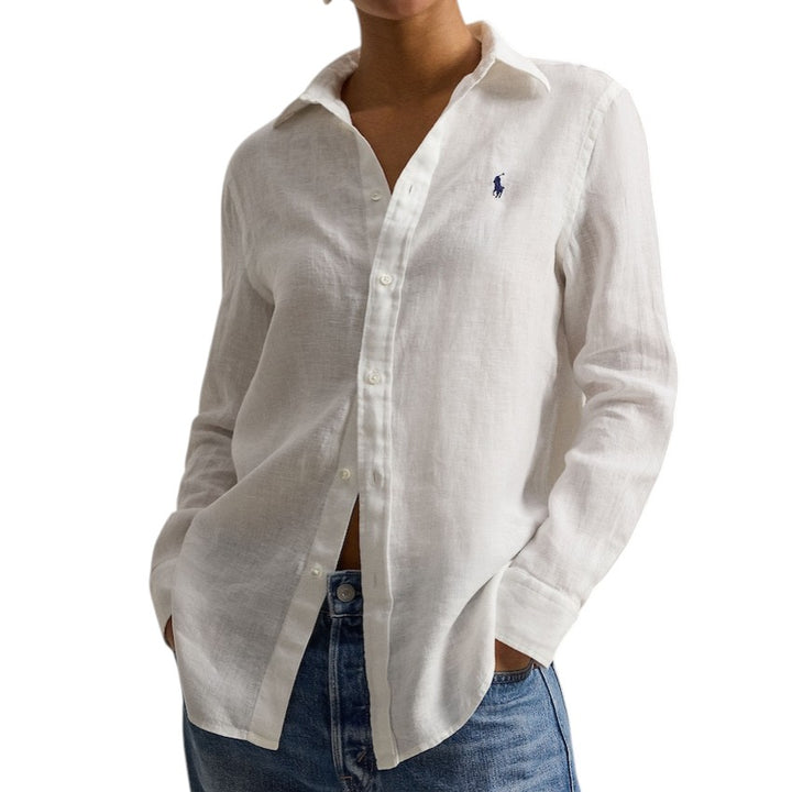 Polo Ralph Lauren Women blouse lange mouwen dames wit Classic fit 211970730518