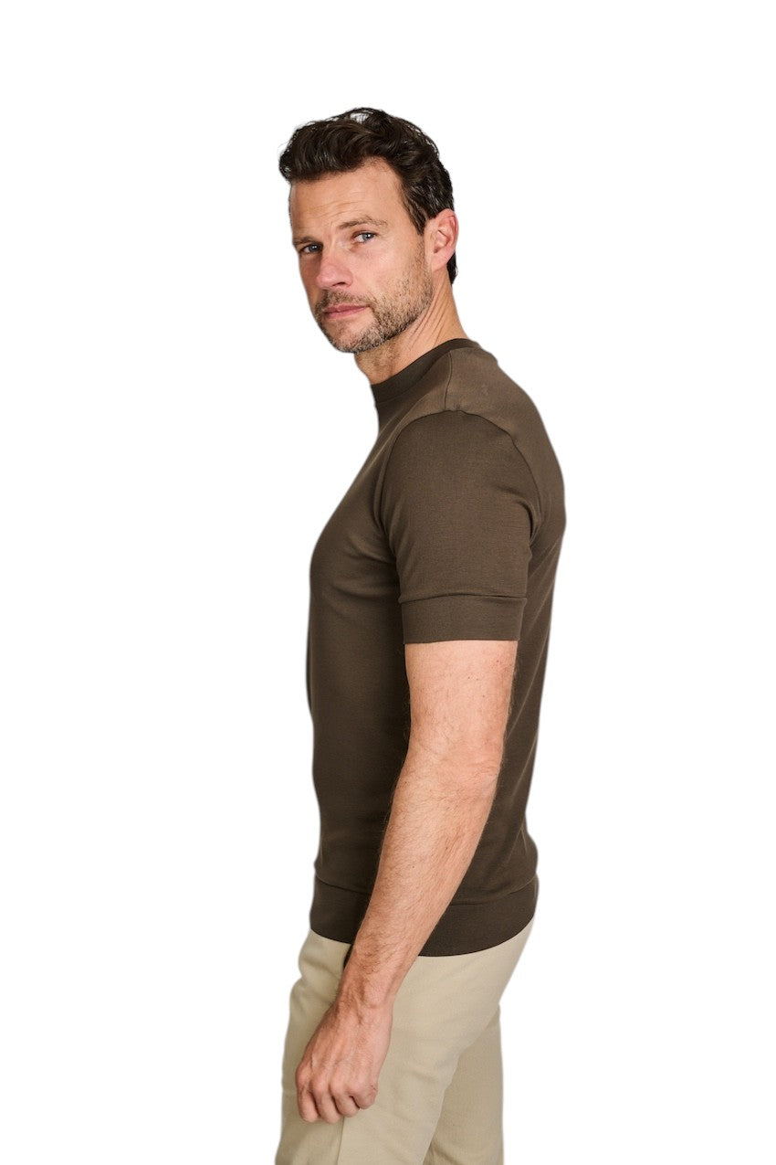 Stefan Brandt t-shirt korte mouwen heren bruin Elbi B ELI B 11 800 FR30