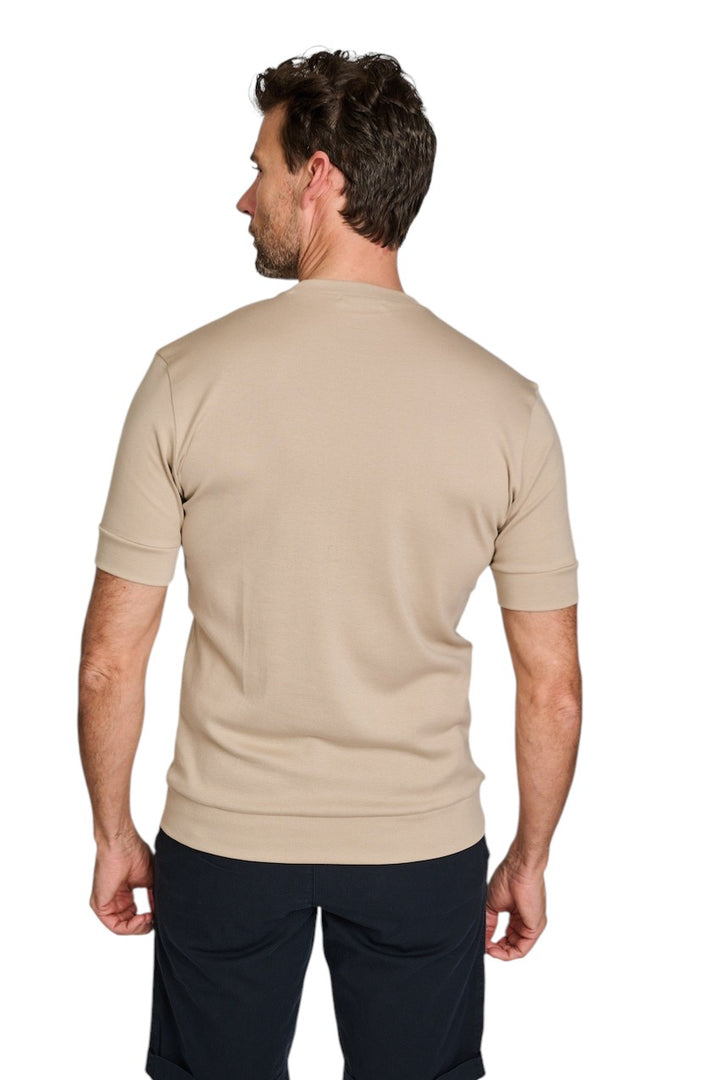 Stefan Brandt t-shirt korte mouwen heren taupe Eli B ELI B 01.400 FR30