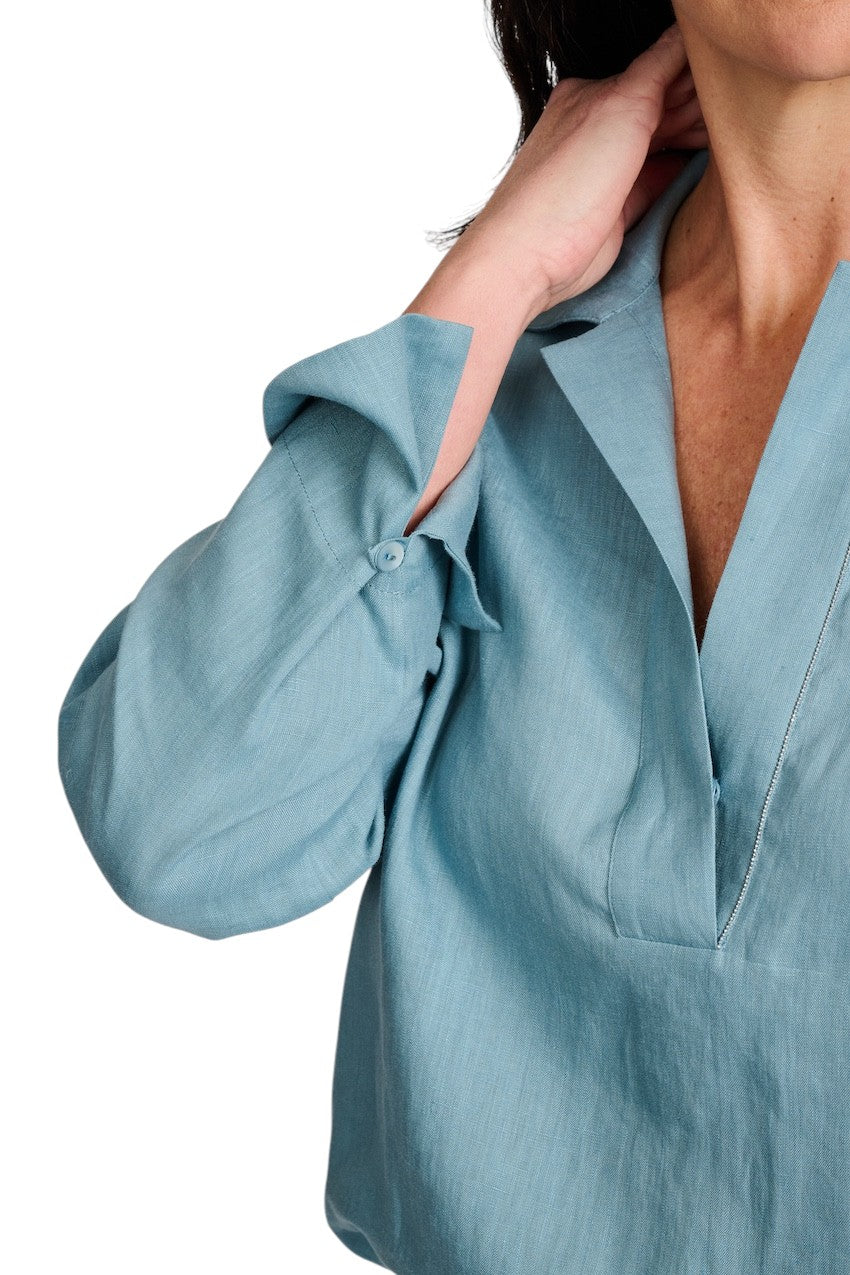 Panicale Cashmere blouse dames petrol D381203P/V 38D12B 0770