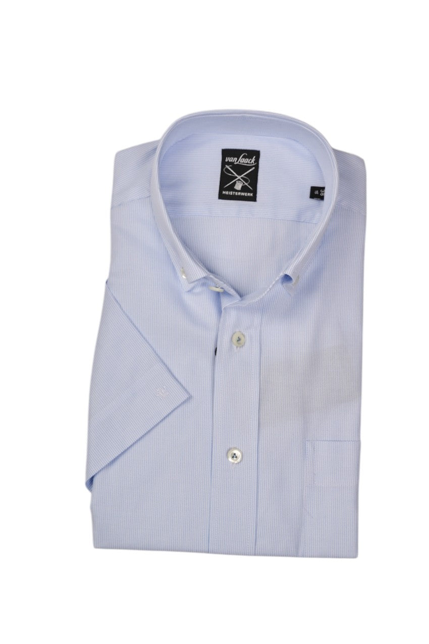Van Laack Men hemd korte mouwen heren blauw Roy 161647 720 ROY-S-TF