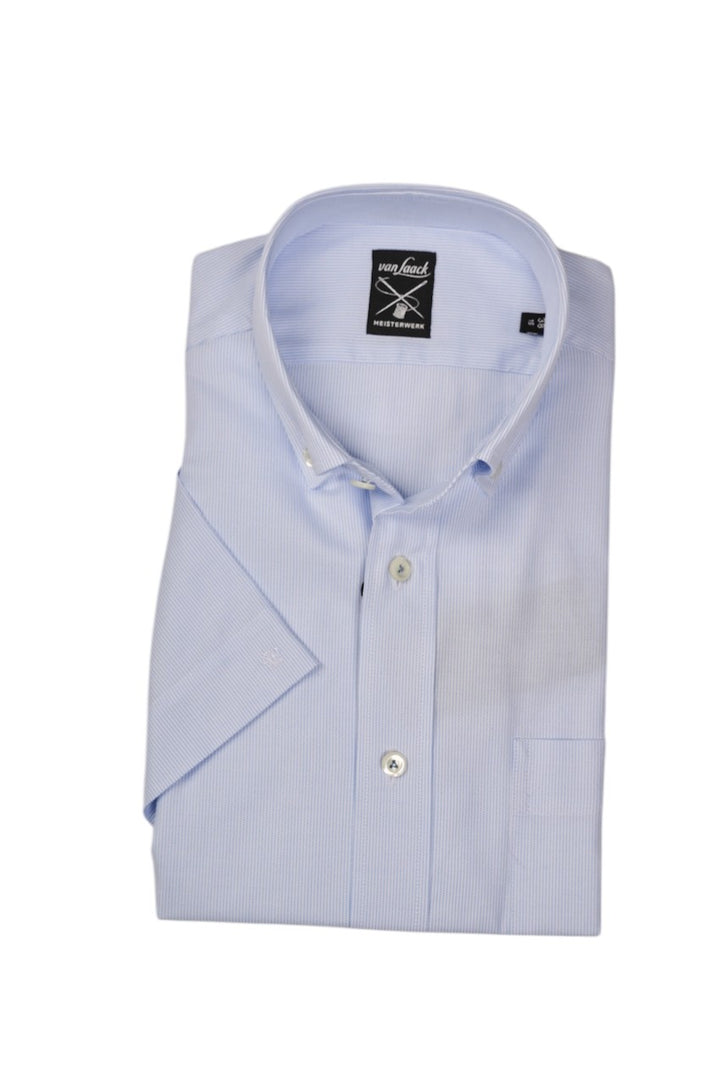 Van Laack Men hemd korte mouwen heren blauw Roy 161647 720 ROY-S-TF