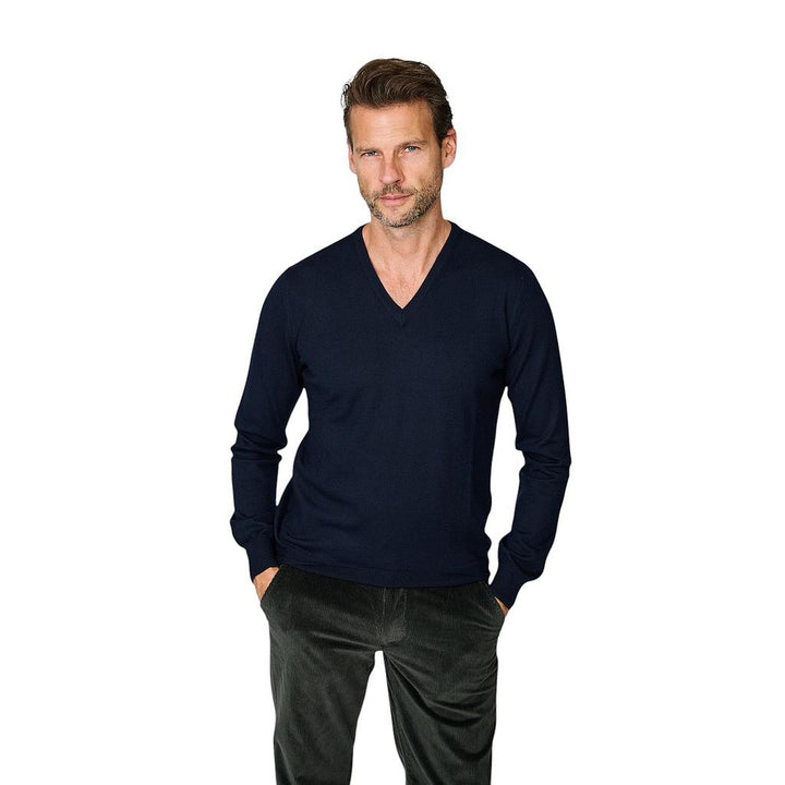 Gran-Sasso-Herren-Pullover-V-Ausschnitt-Herren-Marineblau-3