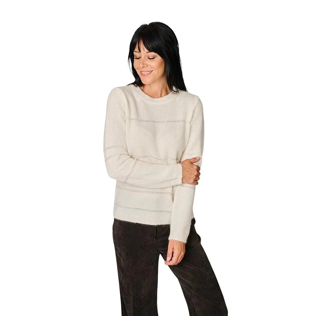 fabiana-filippi-trøje-rund hals-dame-ecru-mad226f438-m477-25