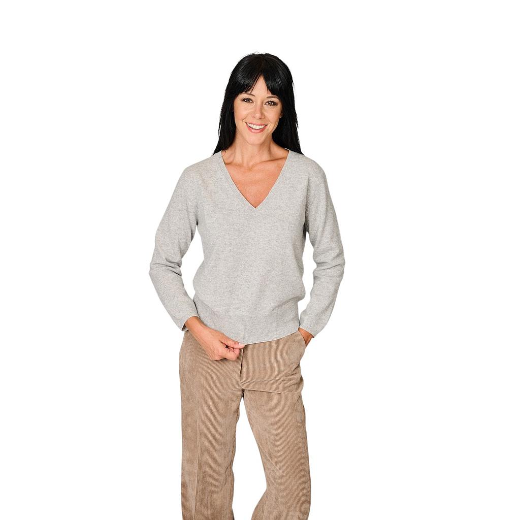 anneclaire-maglione-a-maniche-lunghe-scollo a V-da-donna-grigio-d1839-857-621
