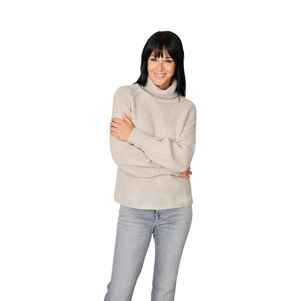 hemisphere-jersey-de-cuello-redondo-para-mujer-color topo-1