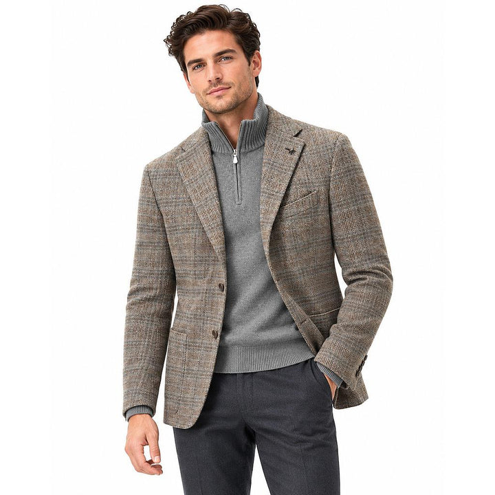 CC Collection Corneliani herenblazer meerkleurig, vooraanzicht op model