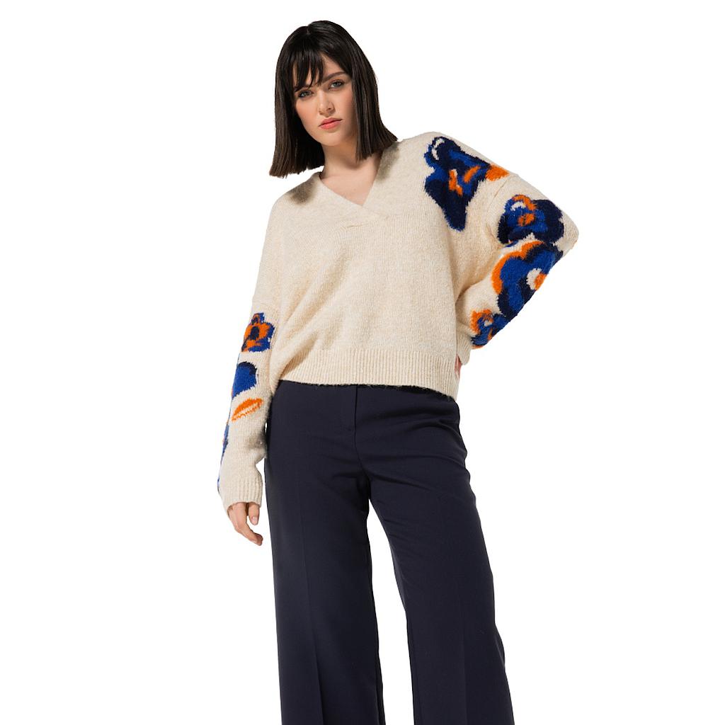 caroline-biss-pull-col en v-femmes-multi-4263-29